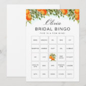 Bingo Oranje Citrus Vrijgezellenfeest Game Kaart (Voorkant / Achterkant)