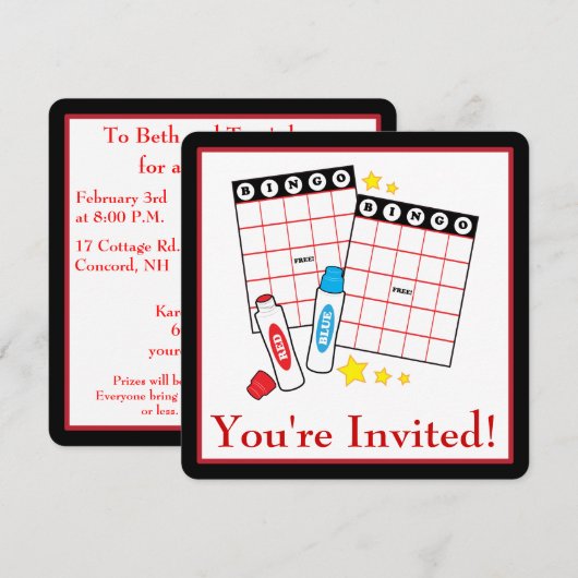 Bingo Party Kaart (Voorkant / Achterkant)