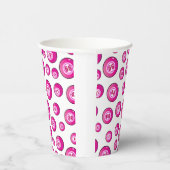 Bingo Party Schattige Roze en Wit Patterned Papieren Bekers (Rechts)