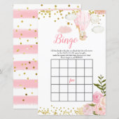 Bingo Pink Hot Air Ballon Oerwoud Baby shower (Voorkant / Achterkant)