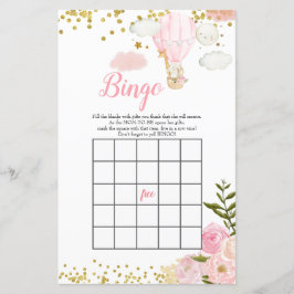 Bingo Pink Hot Air Ballon Oerwoud Baby shower