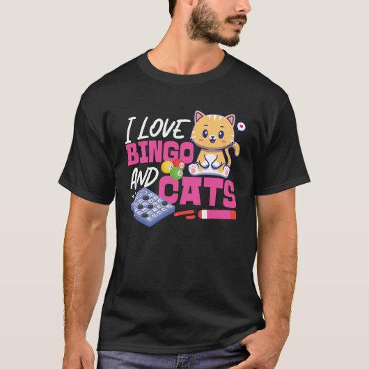 Bingo Player Cat I Love Bingo And Cats T-shirt (Voorkant)