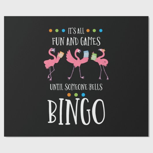 Bingo Player, Flamingo, Bingo Balls Cadeaupapier (Vlak)