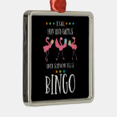 Bingo Player, Flamingo, Bingo Balls Metalen Ornament (Rechts)