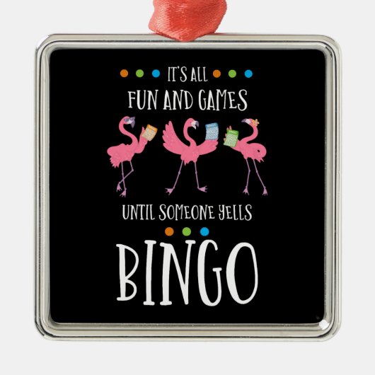 Bingo Player, Flamingo, Bingo Balls Metalen Ornament (Voorkant)