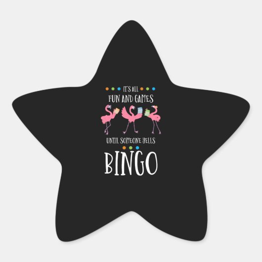 Bingo Player, Flamingo, Bingo Balls Ster Sticker (Voorkant)
