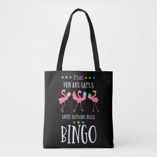 Bingo Player, Flamingo, Bingo Balls Tote Bag (Voorkant)