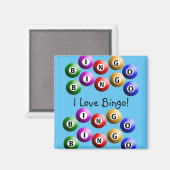 Bingo Player "I Love Bingo" blauwe magneet (Voorkant / Achterkant)