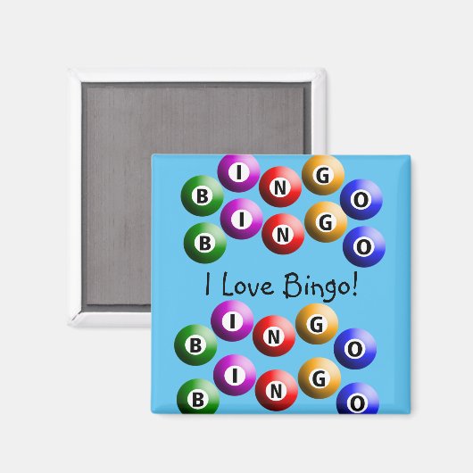 Bingo Player "I Love Bingo" blauwe magneet (Voorkant / Achterkant)