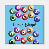 Bingo Player "I Love Bingo" blauwe magneet (Voorkant)