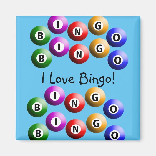 Bingo Player "I Love Bingo" blauwe magneet (Voorkant)