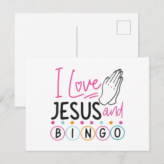 Bingo Player Jesus Faith Christelijk I Love Jesus Feestdagenkaart (Voorkant / Achterkant)