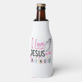 Bingo Player Jesus Faith Christelijk I Love Jesus Flesjeskoeler (Fles Voorkant)