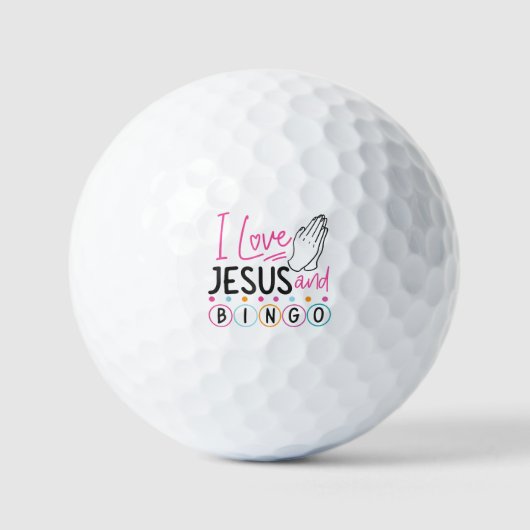Bingo Player Jesus Faith Christelijk I Love Jesus Golfballen (Voorkant)