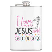 Bingo Player Jesus Faith Christelijk I Love Jesus Heupfles (Voorkant)