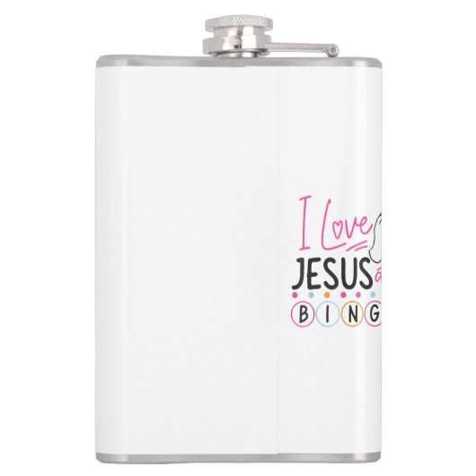 Bingo Player Jesus Faith Christelijk I Love Jesus Heupfles (Achterkant)