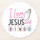 Bingo Player Jesus Faith Christelijk I Love Jesus Kartonnen Onderzetters (Voorkant)