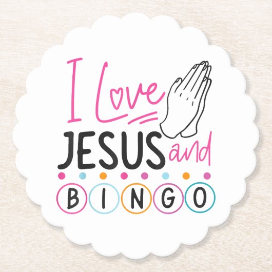 Bingo Player Jesus Faith Christelijk I Love Jesus Kartonnen Onderzetters (Voorkant)