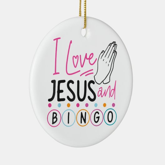 Bingo Player Jesus Faith Christelijk I Love Jesus Keramisch Ornament (Rechts)