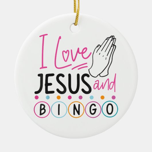 Bingo Player Jesus Faith Christelijk I Love Jesus Keramisch Ornament (Voorkant)