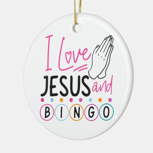 Bingo Player Jesus Faith Christelijk I Love Jesus Keramisch Ornament (Links)
