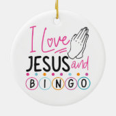 Bingo Player Jesus Faith Christelijk I Love Jesus Keramisch Ornament (Achterkant)