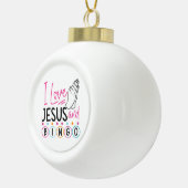 Bingo Player Jesus Faith Christelijk I Love Jesus Keramische Bal Ornament (Rechts)