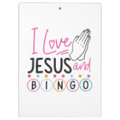 Bingo Player Jesus Faith Christelijk I Love Jesus Klembord (Achterkant)