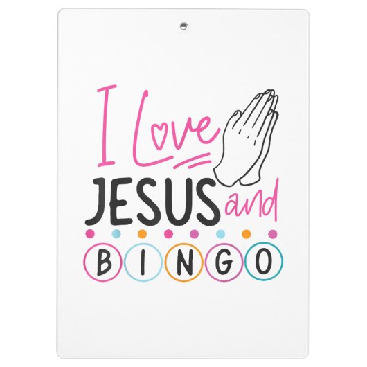 Bingo Player Jesus Faith Christelijk I Love Jesus Klembord (Achterkant)