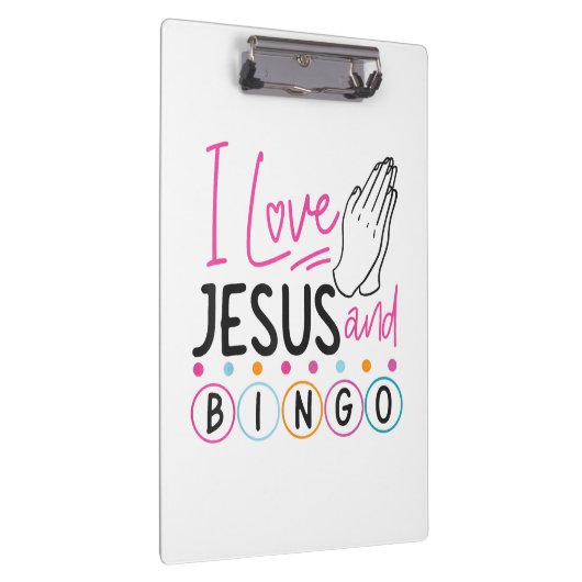 Bingo Player Jesus Faith Christelijk I Love Jesus Klembord (Rechts)