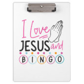 Bingo Player Jesus Faith Christelijk I Love Jesus Klembord (Voorkant)
