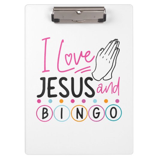 Bingo Player Jesus Faith Christelijk I Love Jesus Klembord (Voorkant)
