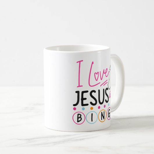 Bingo Player Jesus Faith Christelijk I Love Jesus Koffiemok (Voorkant rechts)