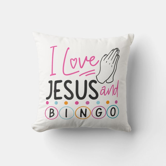 Bingo Player Jesus Faith Christelijk I Love Jesus Kussen (Voorkant)