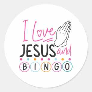 Bingo Player Jesus Faith Christelijk I Love Jesus Ronde Sticker