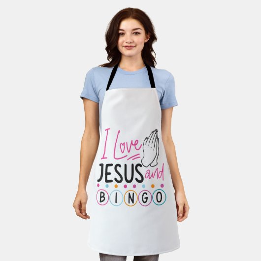 Bingo Player Jesus Faith Christelijk I Love Jesus Schort (Gedragen)