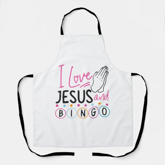 Bingo Player Jesus Faith Christelijk I Love Jesus Schort (Voorkant)