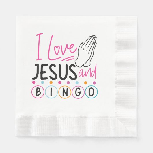 Bingo Player Jesus Faith Christelijk I Love Jesus Servet (Voorkant)