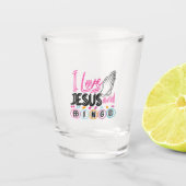 Bingo Player Jesus Faith Christelijk I Love Jesus Shot Glas (Voorkant)