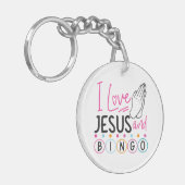 Bingo Player Jesus Faith Christelijk I Love Jesus Sleutelhanger (Voorkant Links)