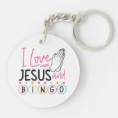 Bingo Player Jesus Faith Christelijk I Love Jesus Sleutelhanger (Achterkant)