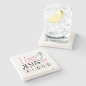 Bingo Player Jesus Faith Christelijk I Love Jesus Stenen Onderzetter (Zijkant)