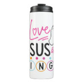 Bingo Player Jesus Faith Christelijk I Love Jesus Thermosbeker (Voorkant)