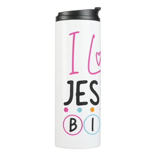 Bingo Player Jesus Faith Christelijk I Love Jesus Thermosbeker (Gedraaid links)