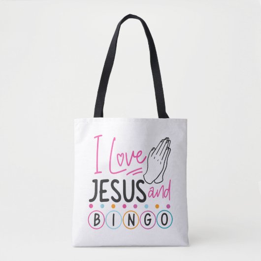 Bingo Player Jesus Faith Christelijk I Love Jesus Tote Bag (Voorkant)