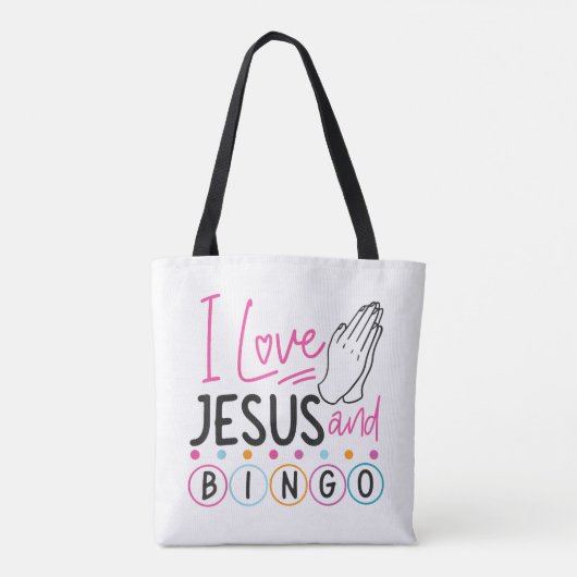 Bingo Player Jesus Faith Christelijk I Love Jesus Tote Bag (Achterkant)