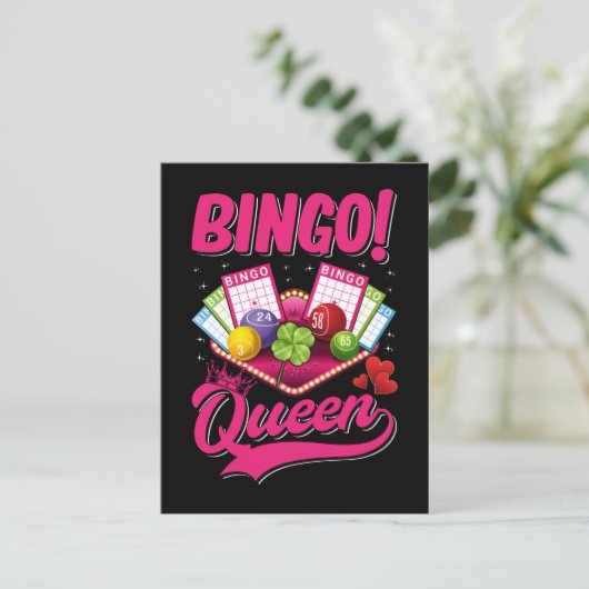 Bingo Player Queen Women Funny Bingo Girl Briefkaart (Staand voorkant)