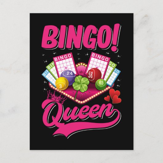 Bingo Player Queen Women Funny Bingo Girl Briefkaart (Voorkant)