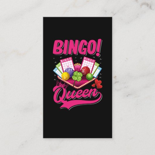 Bingo Player Queen Women Funny Bingo Girl Visitekaartje (Voorkant)