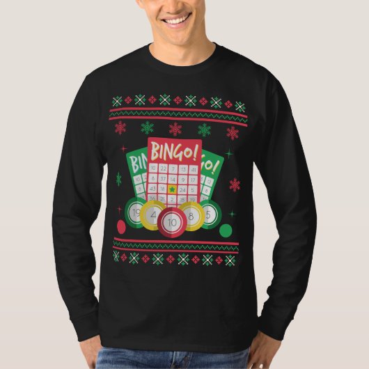 Bingo Player Ugly KerstSweater T-shirt (Voorkant)